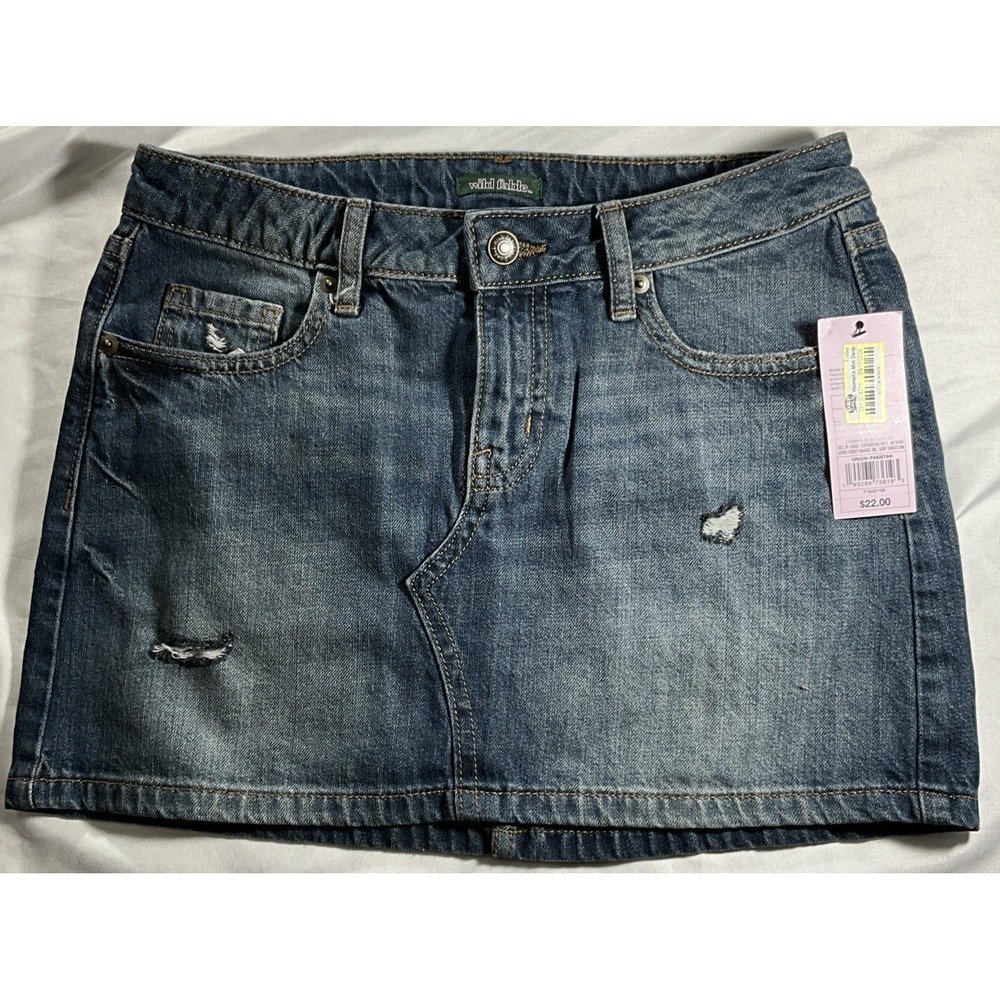 Wild Fables Dark Denim Mini Skirt Women's Size 0/R Brand New